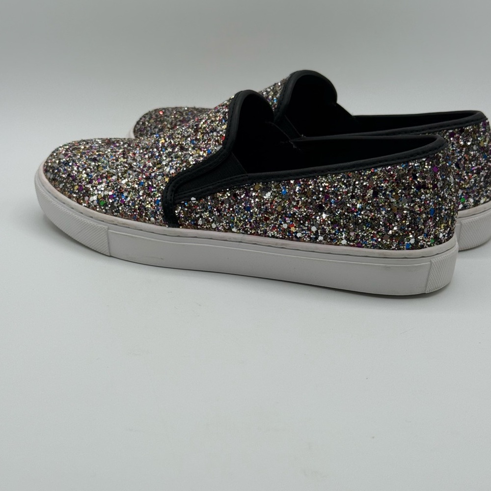 Steve Madden Ecentrog Leather Trim Multicolor Sparkly-Glitter Slip On Sneakers - Picture 15 of 16